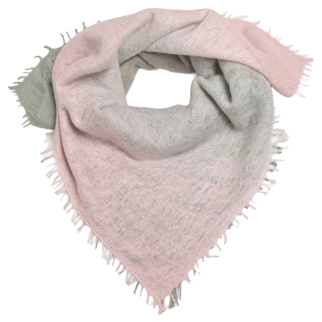 Kaschmir-Bandana Tabita-cs in Hellrosa mit mehrfarbigem Farbverlauf, 65 x 65 cm von cute stuff