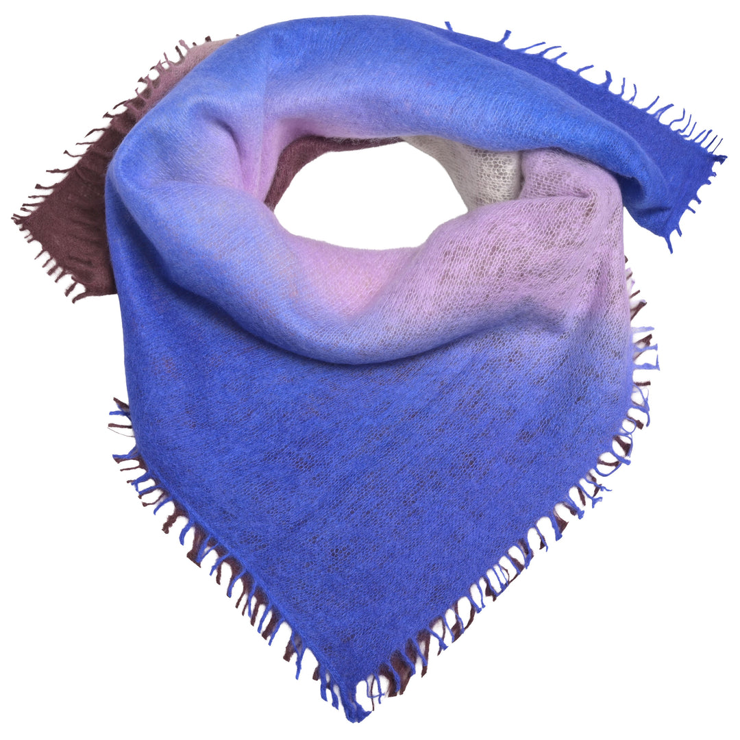 Kaschmir-Bandana Tabita-cs in Lavender mit mehrfarbigem Farbverlauf, 65 x 65 cm von cute stuff