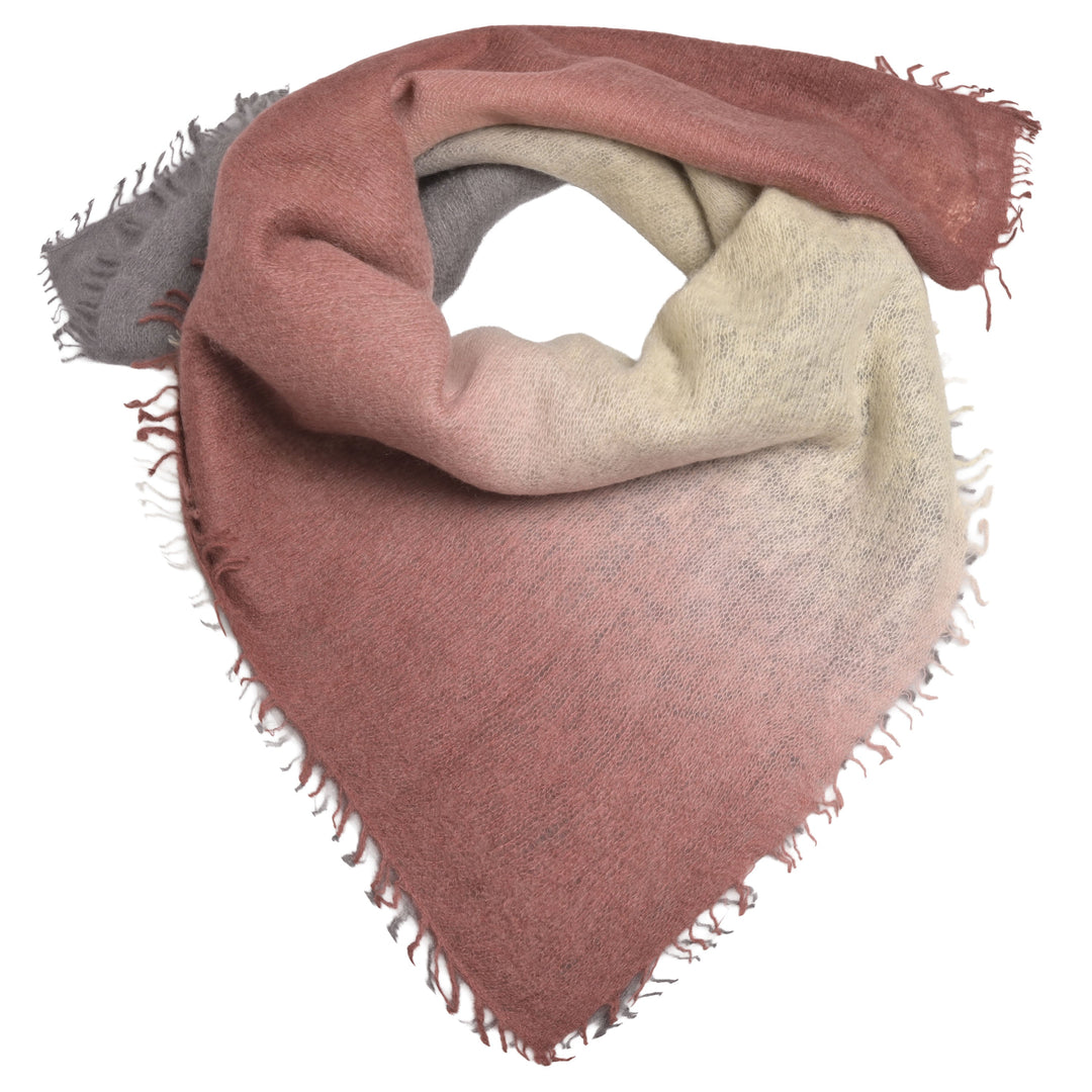 Kaschmir-Bandana Tabita-cs in Grau mit mehrfarbigem Farbverlauf, 65 x 65 cm von cute stuff