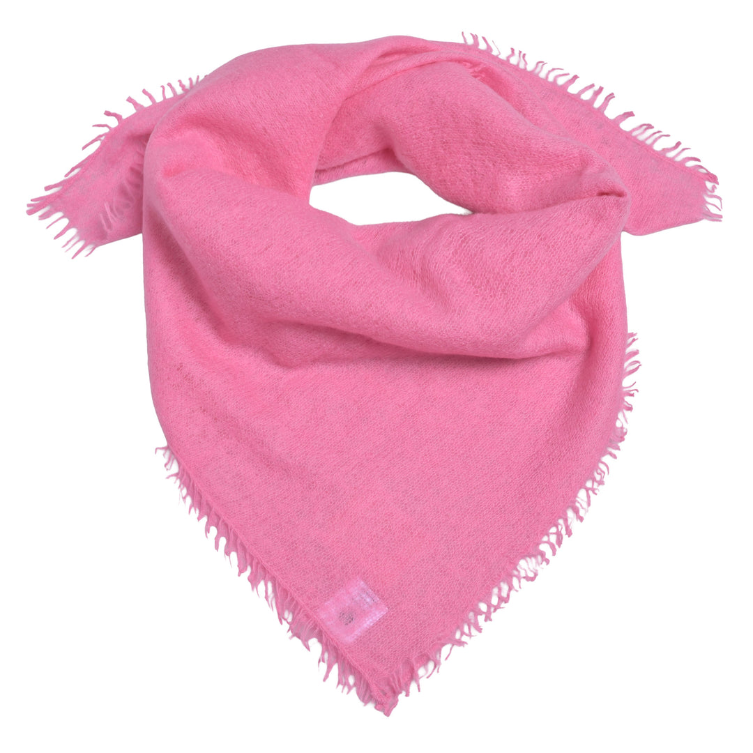 Edles Kaschmirtuch für Damen mit dezenten Fransen, 65 x 65 cm, vielseitig tragbares Bandana aus 100% reinem Kaschmir, Farbe: Pink, Produktbild