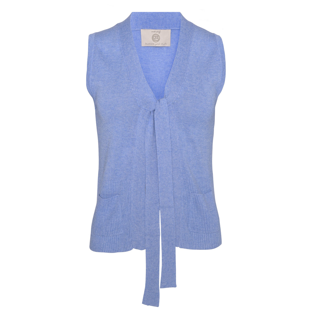 Feine Damenweste aus 100% Kaschmir mit femininer Silhouette in Hellblau