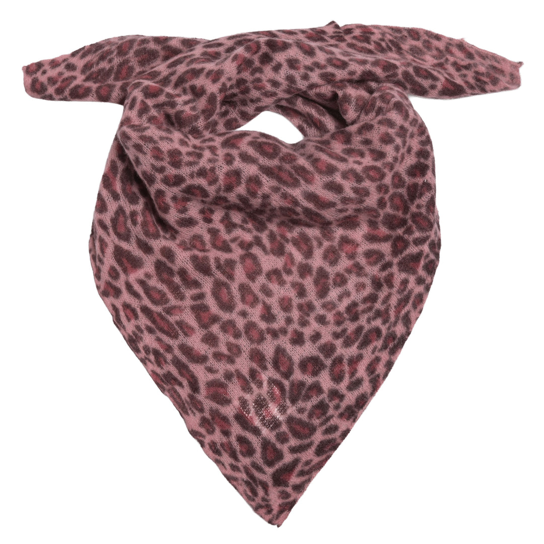 Light Cashmere Bandana mit Leoprint in Merlot aus 100% Kaschmir von cute stuff