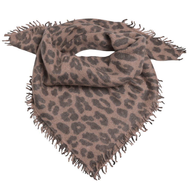 Cashmere Bandana Leo-cs mit Lurex in Hot Chocolate