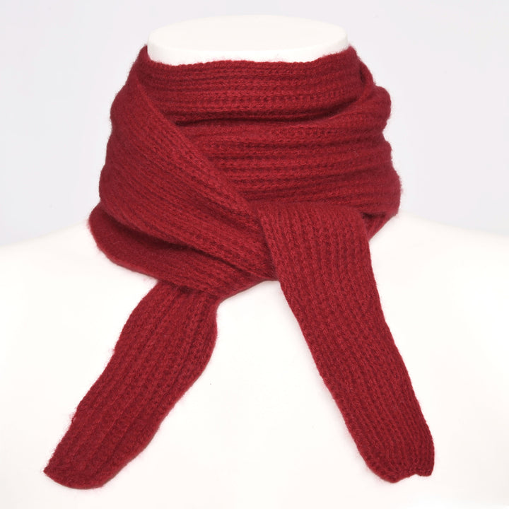 Schmaler Kaschmirschal Ella für Damen mit Strickmuster in der Farbe Brick