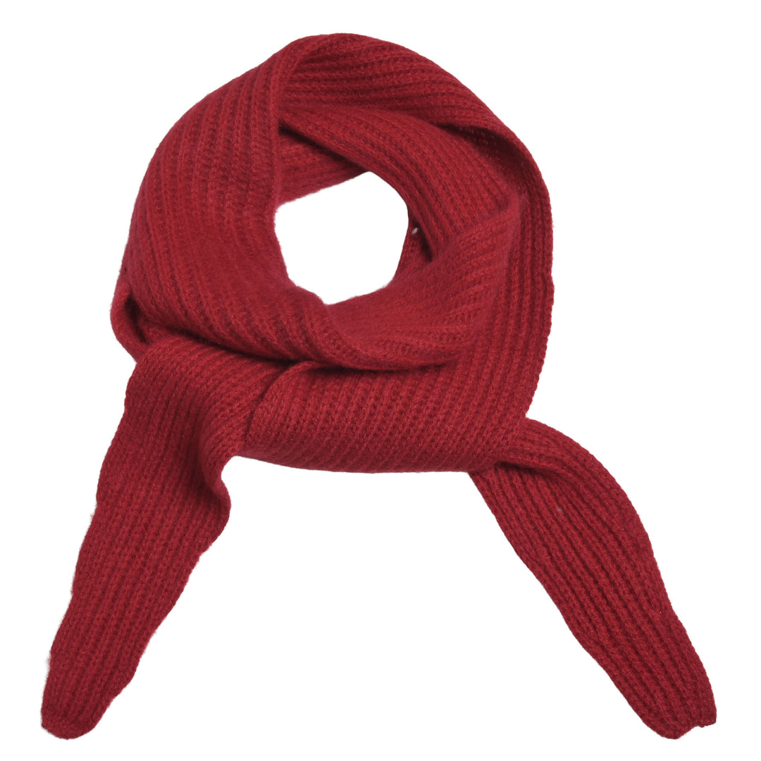 Schmaler Kaschmirschal Ella mit Strickmuster in der Farbe Brick