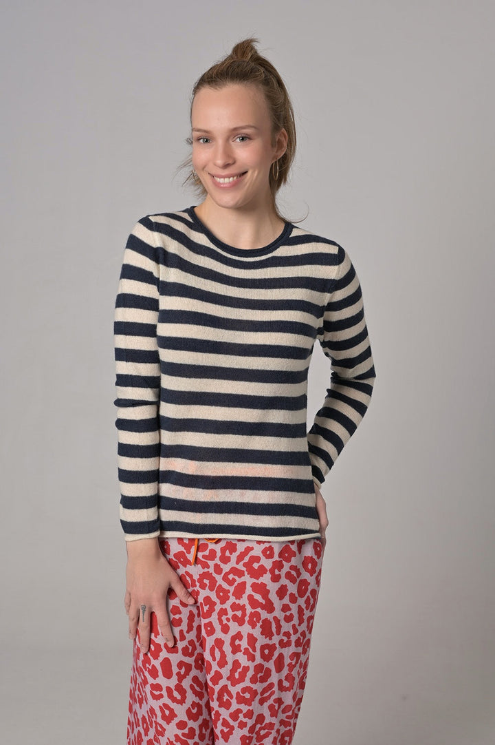 Cashmere Pullover Letitia-cs Stripe in Midnightblue