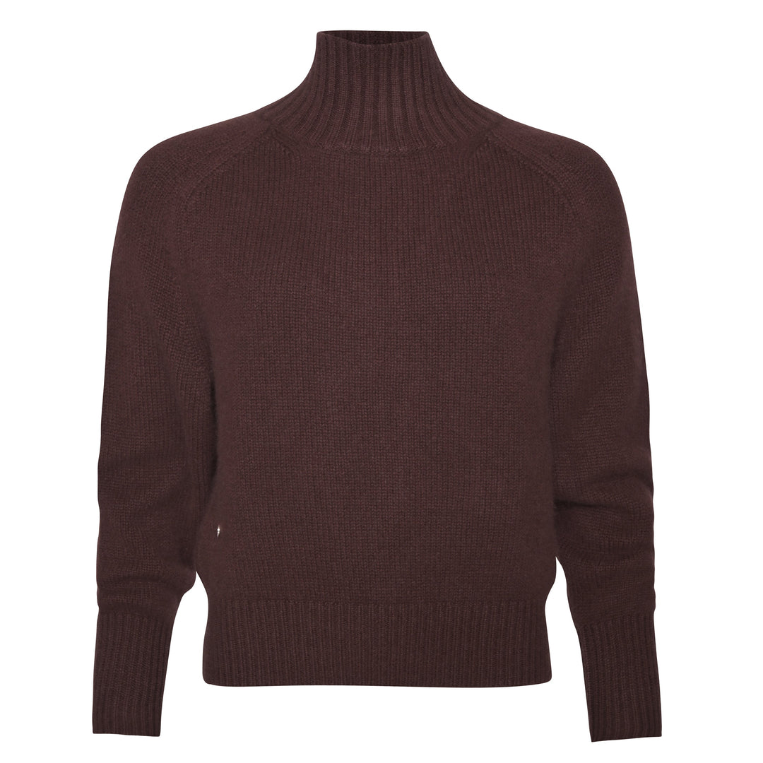 Nachhaltiger Kaschmir Pullover für Damen mit Rollkragen und liebevollem Herz-Detail