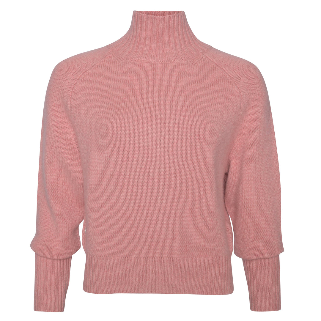 Weicher Kaschmir Pullover Damen in Altrosa mit Rollkragen, fair produziert in Nepal