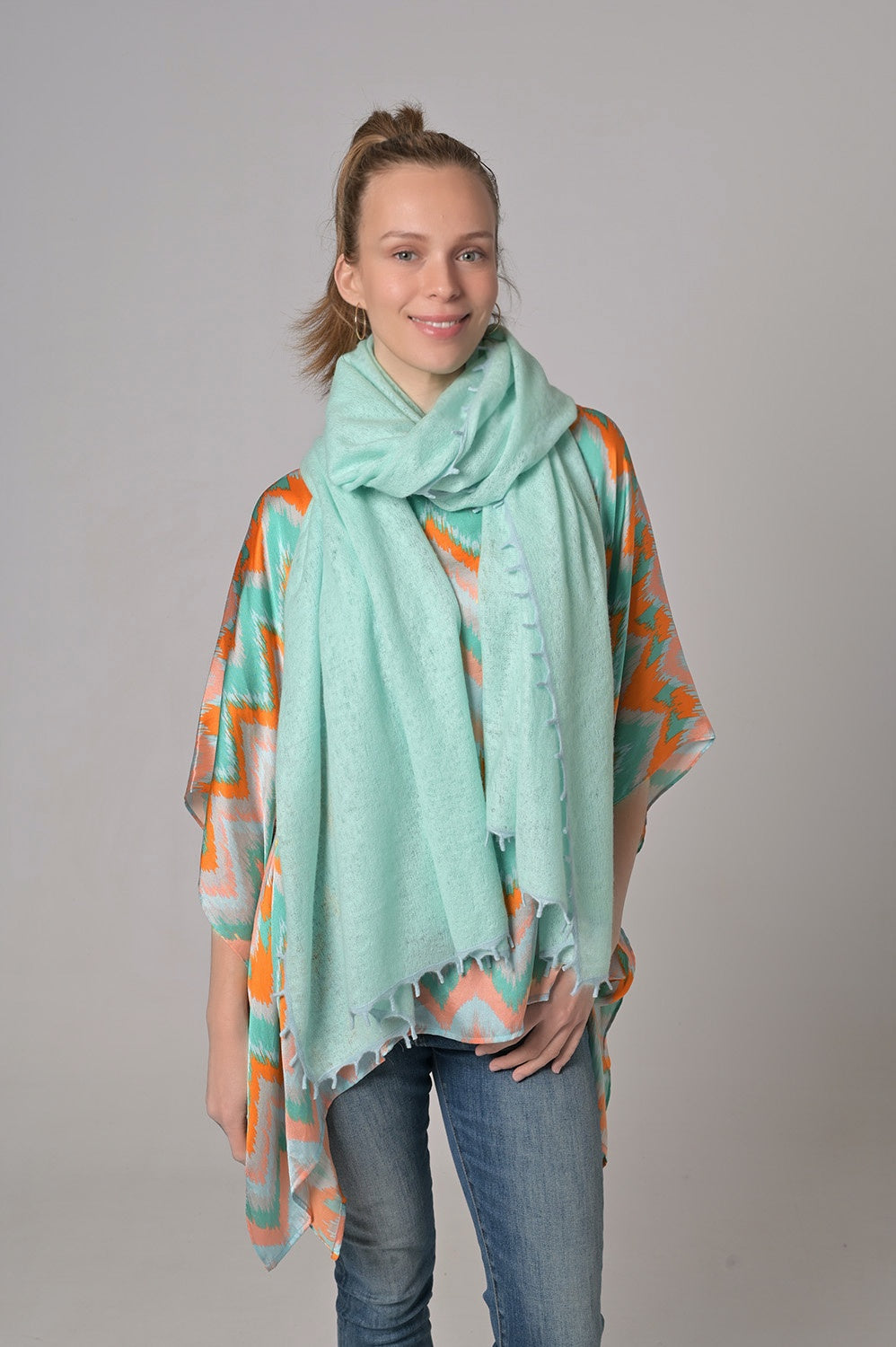 Cashmere Schal BiFeli-cs in Caribbean Sea