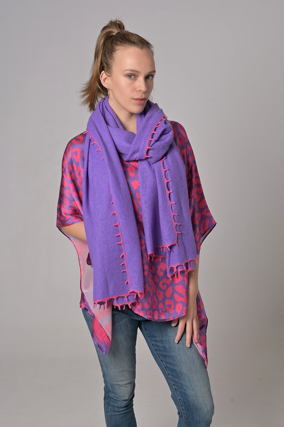 Cashmere Schal BiFeli-cs in Passion Flower