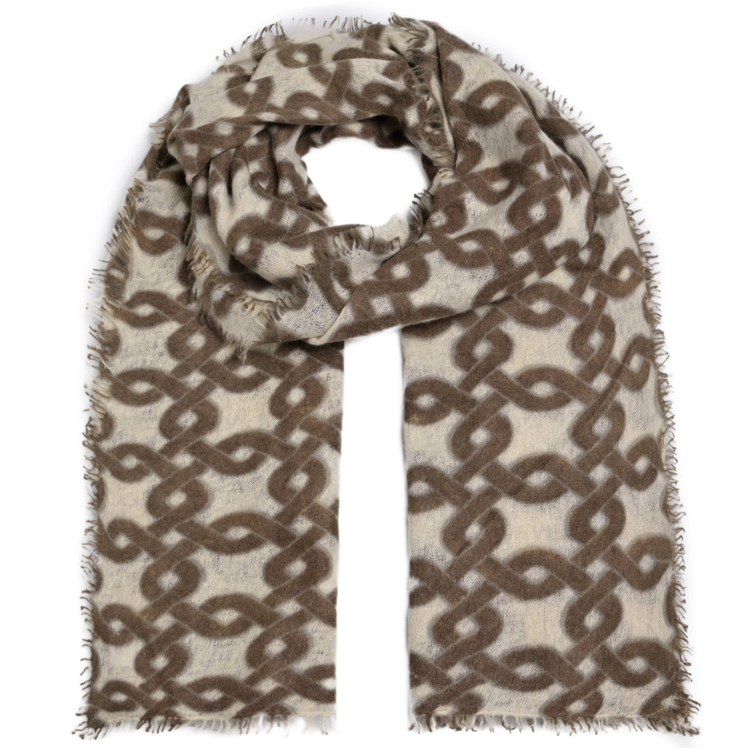 Cashmere Schal Chain-cs in Ivory