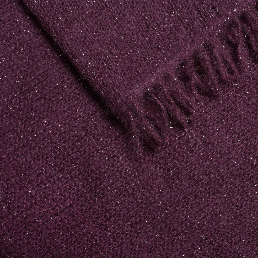 Cashmere Bandana Blair-cs mit Lurex in Aubergine