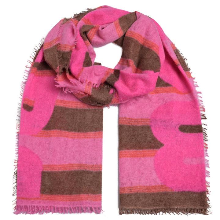 Cashmere Schal Stripe3-cs Amore in Pink