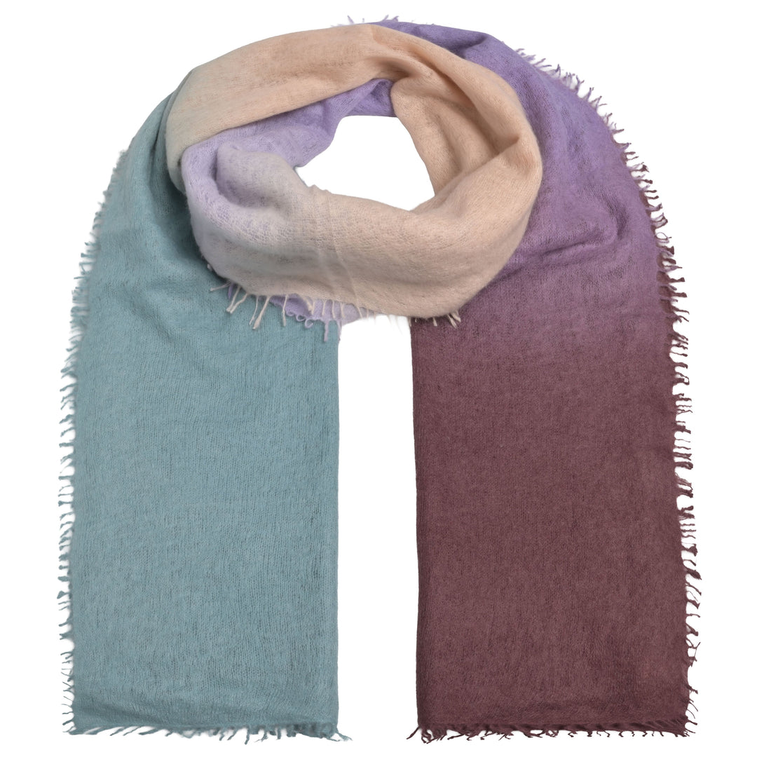 Kaschmir-Schal „Tabita“ aus 100 % Light Cashmere in Champagner mit Farbverlauf, 80 x 205 cm lang mit dezenten Fransen von cute stuff