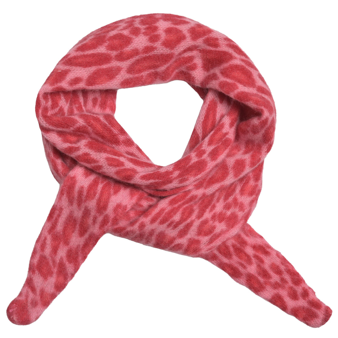 Schmaler Kaschmirschal für Damen mit Leopradenmuster in Pink aus 100% reinem Kaschmir