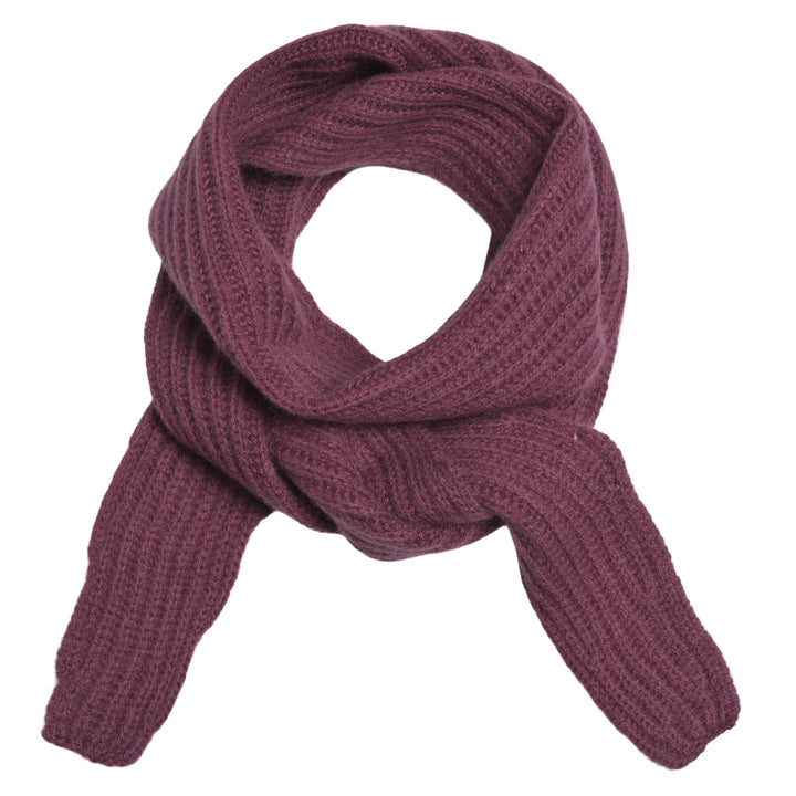 Cashmere Schal Ella-cs mit Patent-Strickmuster in Aubergine