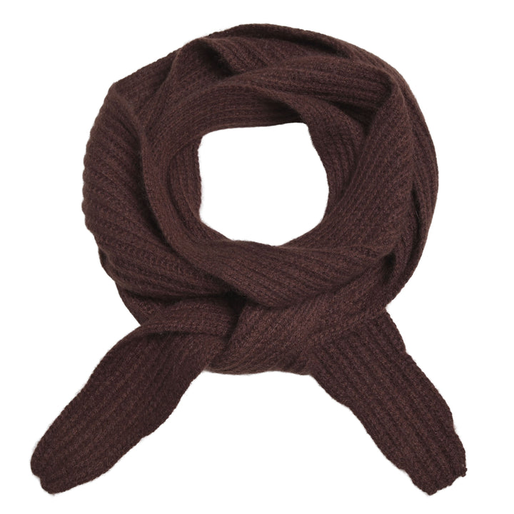 Cashmere Schal Ella-cs mit Patent-Strickmuster in Dunkelbraun