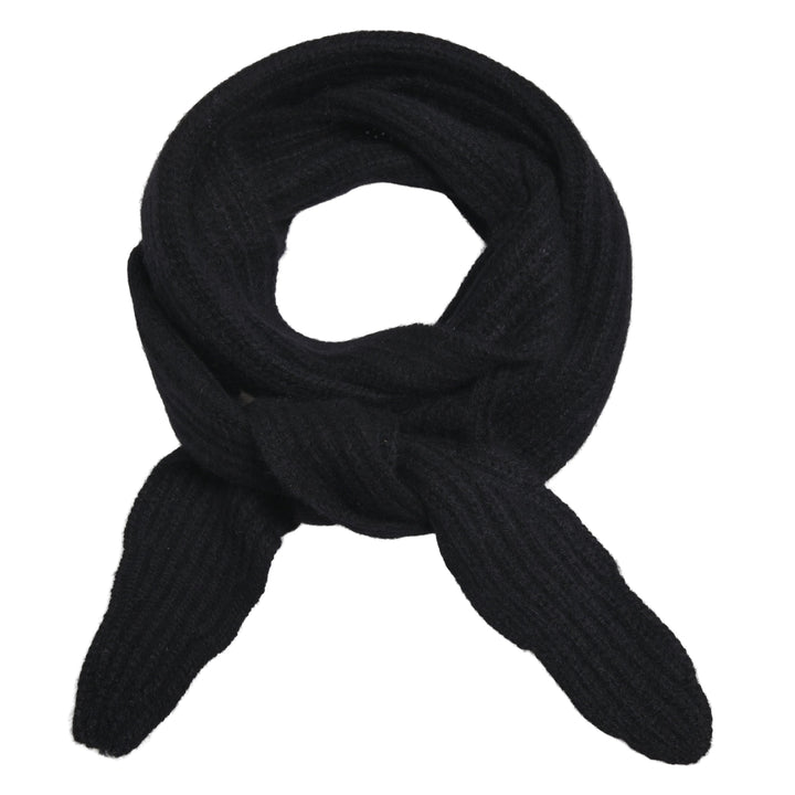Kaschmirschal Ella-cs mit Patent-Strickmuster in Schwarz