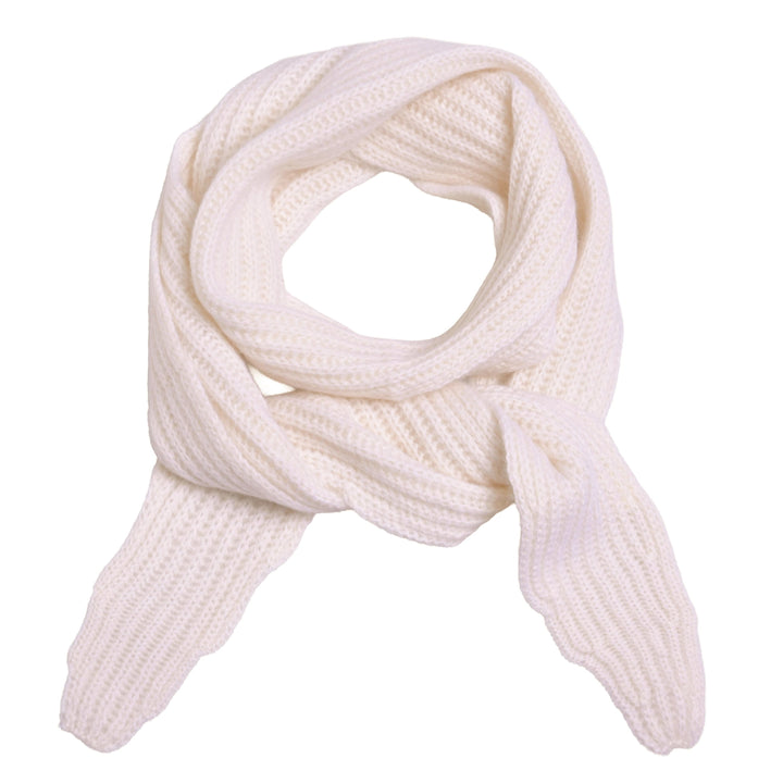Cashmere Schal Ella-cs mit Patent-Strickmuster in Vanille