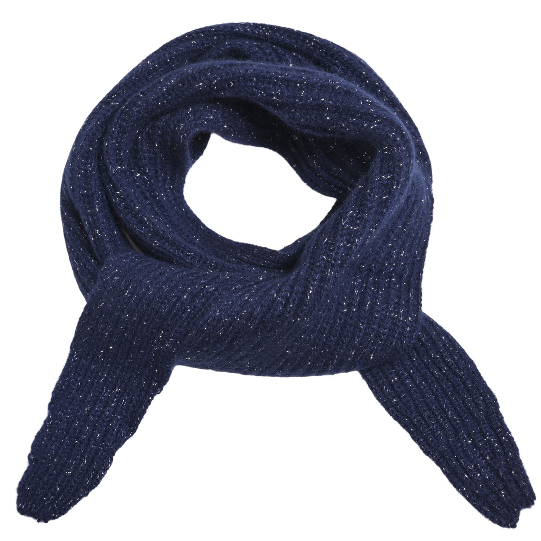 Schmaler Kaschmirschal mit glitzernden Lurexfäden in der Farbe Dunkelblau