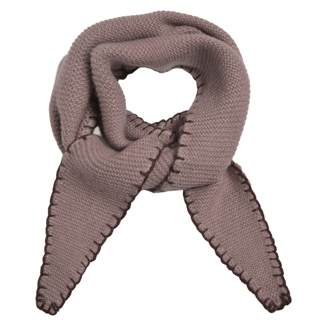 Eleganter Kaschmirschal Sofie-Schal Windbreaker mit Strickmuster und gestickter Kante in Braun