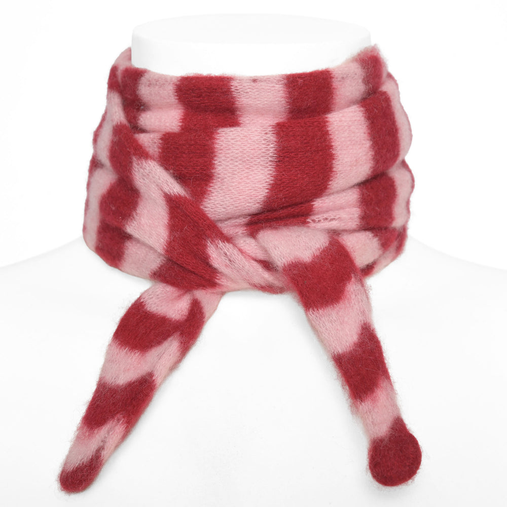 100 Prozent Cashmere Schal mit Streifen Design für Damen in Brick, Tragevariante