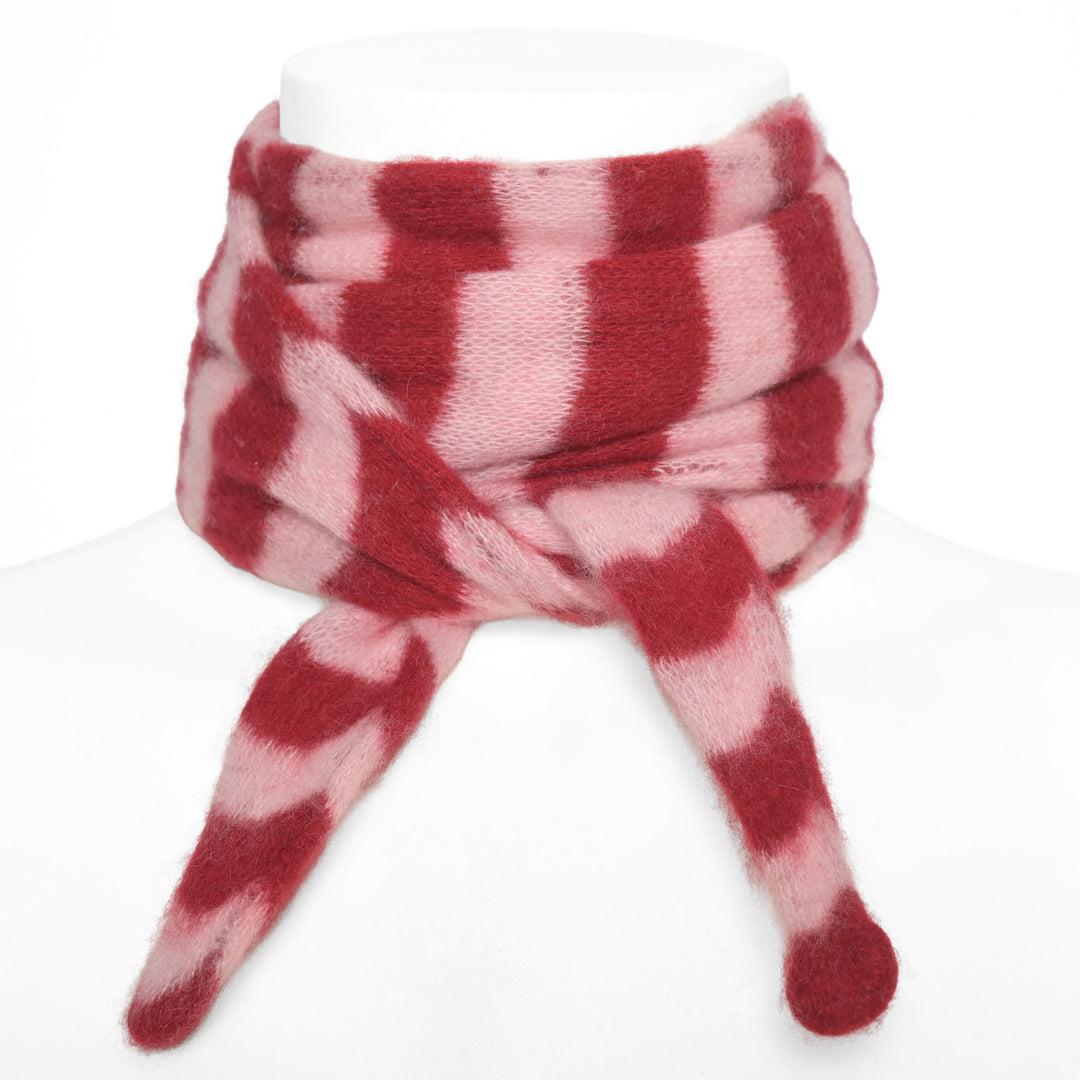 100 Prozent Cashmere Schal mit Streifen Design für Damen in Brick, Tragevariante