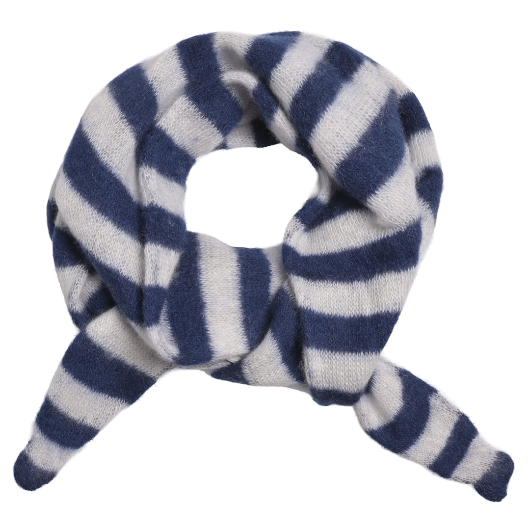 Fair produzierter Kaschmirschal aus Nepal schmal geschnitten, mit Streifen, Dunkelblau