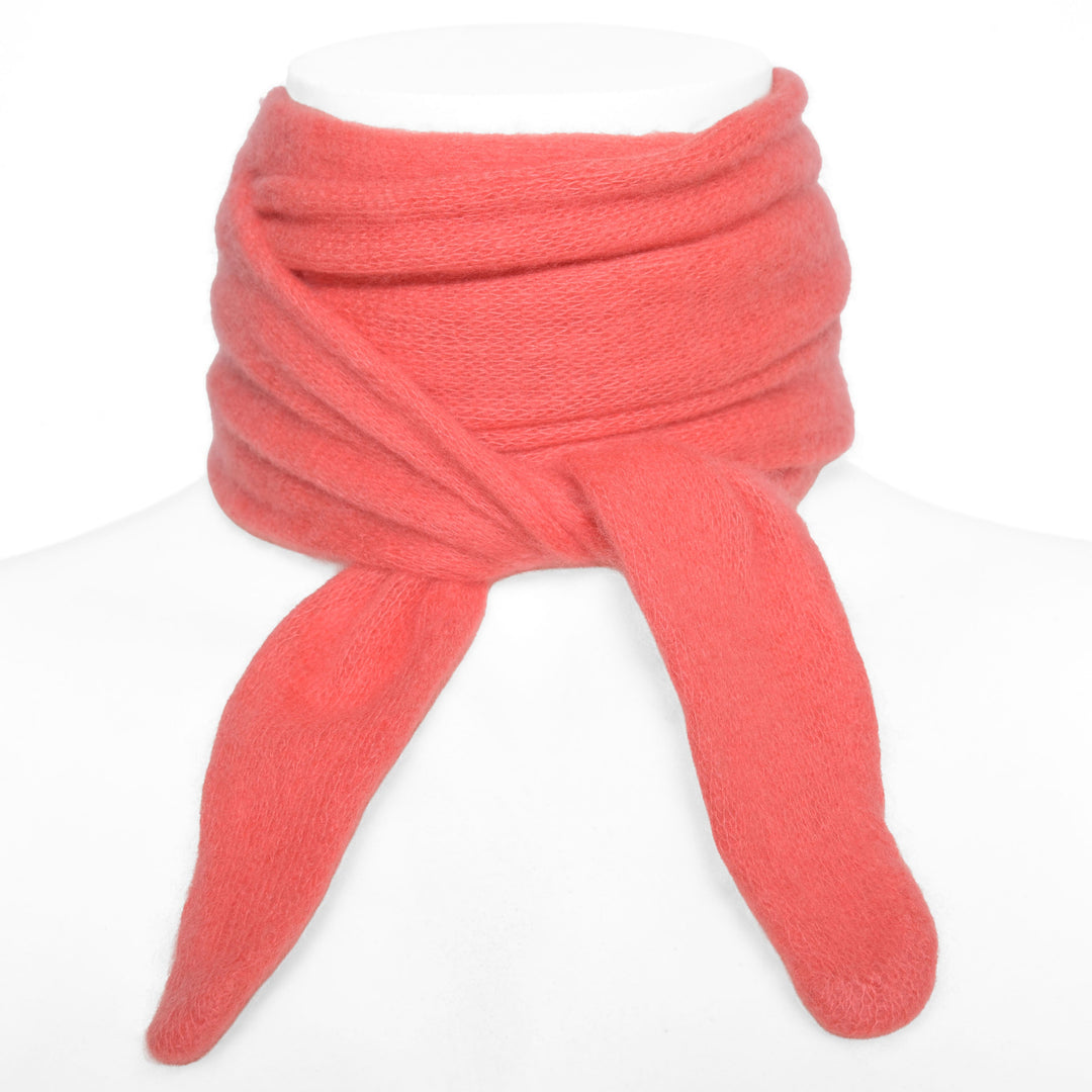 Anschmiegsamer Kaschmirschal für Damen in Koralle, Schal binden Variante