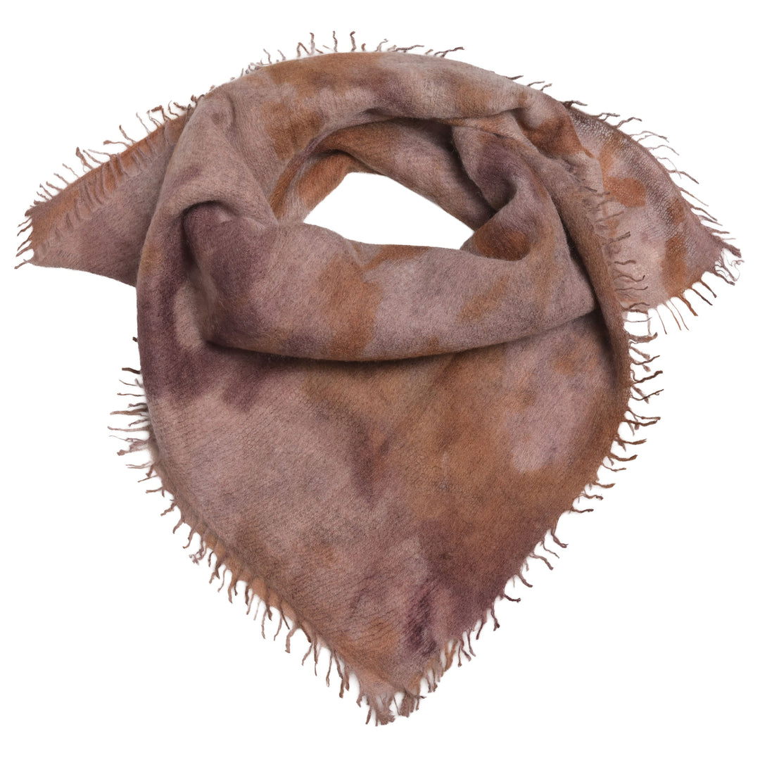 Light Cashmere Bandana mit Batik-Muster in Brauntönen