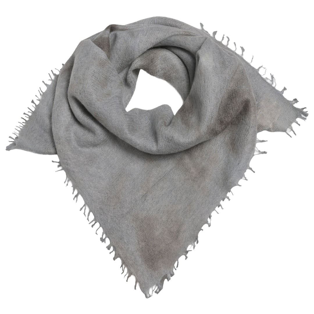 Kaschmir Nicktituch mit Batik-Muster in Grau