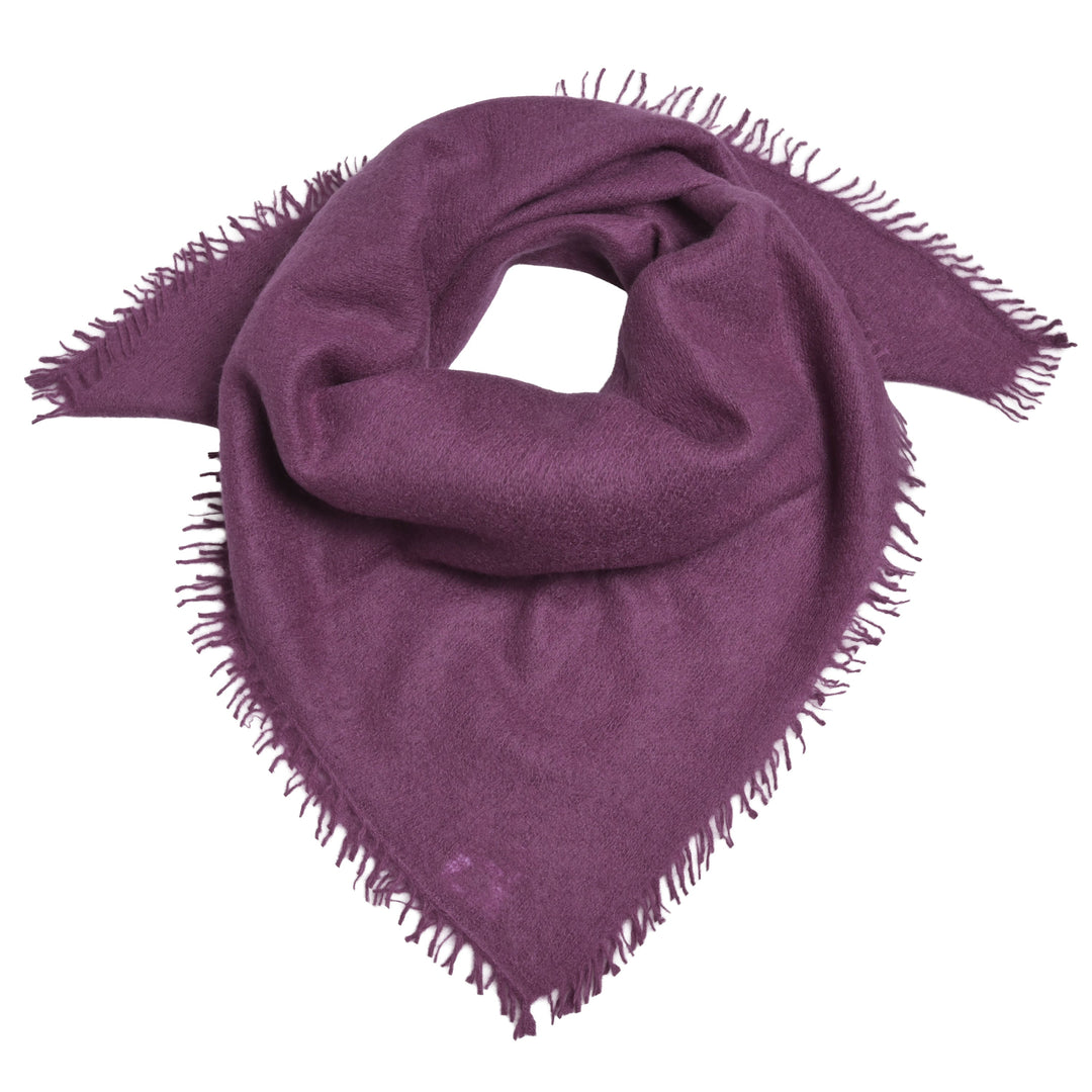 Weiches Kaschmir-Bandana in trendigem  Beerenton – handgefertigt in Nepal, edles Accessoire aus reinem Kaschmir