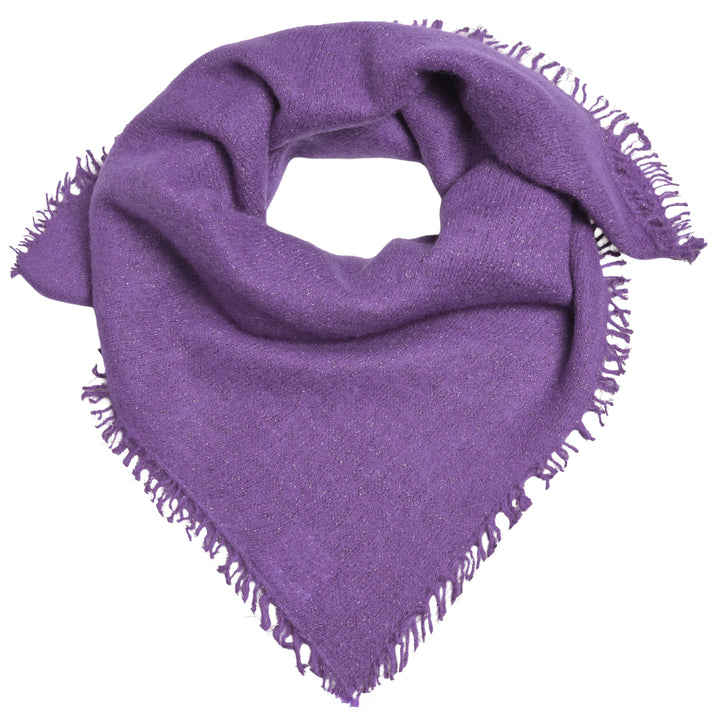 Kaschmir Bandana Blair-cs in Kronjuwel mit feinen, eingearbeiteten Lurexfäden und dezenten Fransen, quadratisch 65 x 65 cm