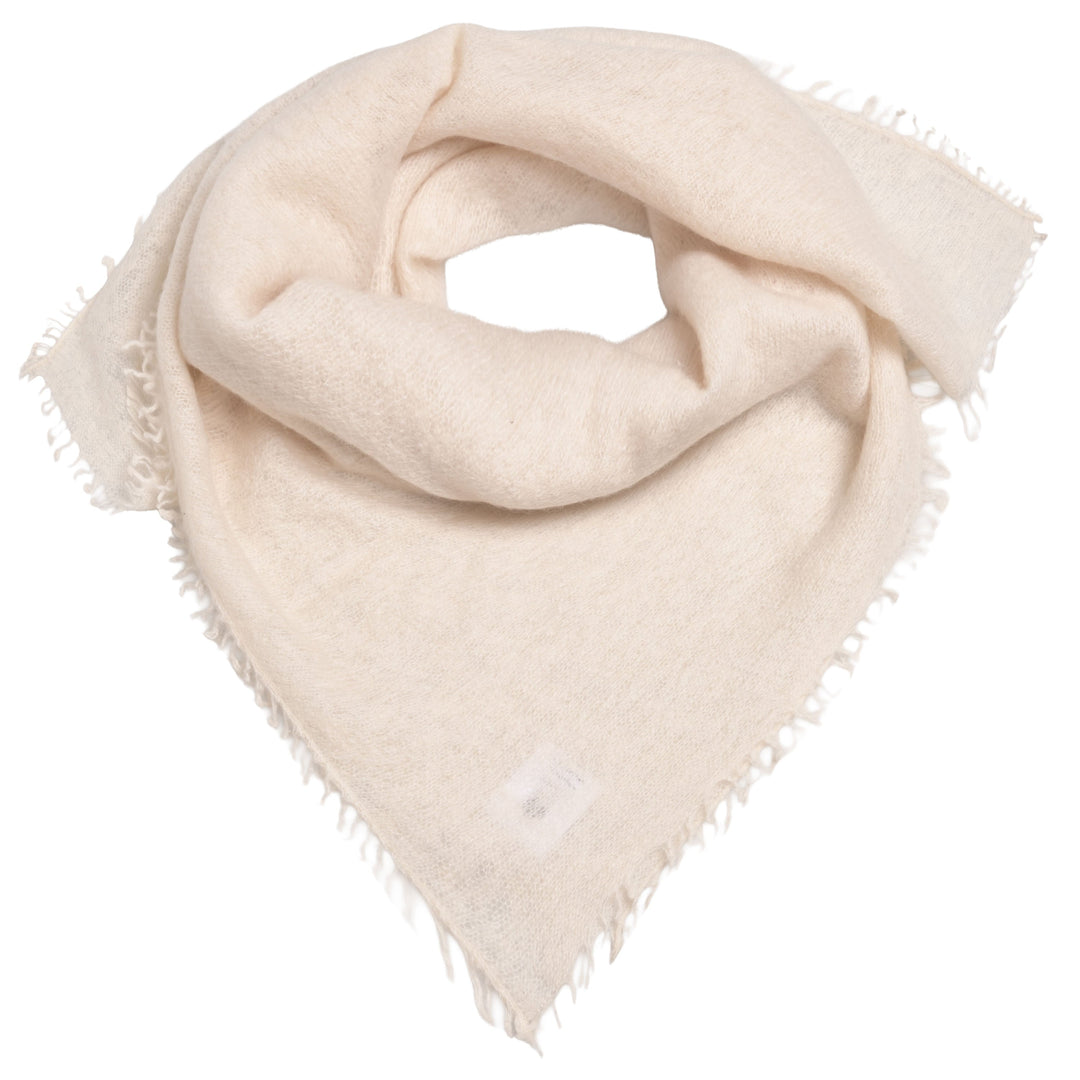 Edles Kaschmirtuch für Damen mit dezenten Fransen, 65 x 65 cm, vielseitig tragbares Bandana aus 100% reinem Kaschmir, Farbe: Champagner, Produktbild