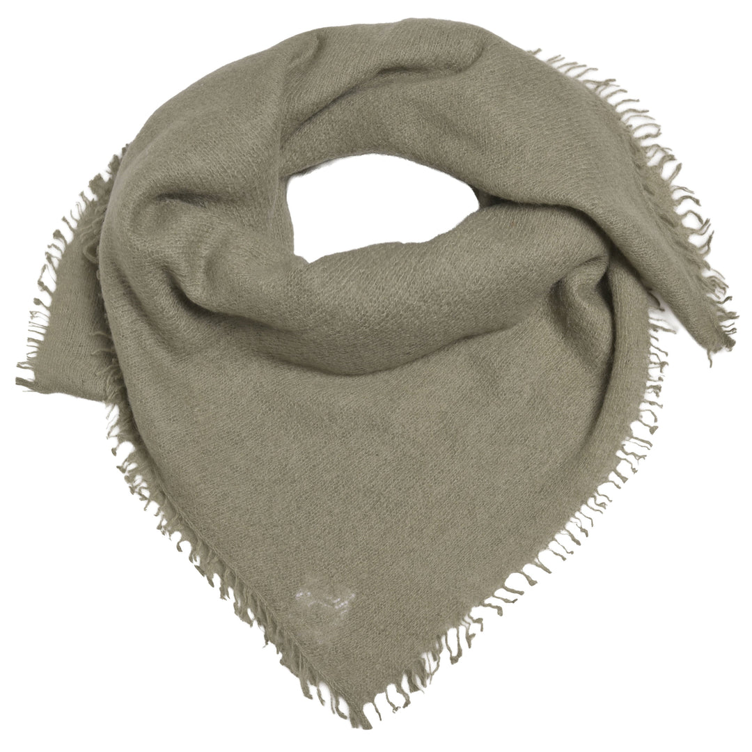 Jägergrünes Kaschmirtuch für Damen mit dezenten Fransen, 65 x 65 cm, vielseitig tragbares Bandana aus 100% reinem Kaschmir, Farbe: Hunter, Produktbild