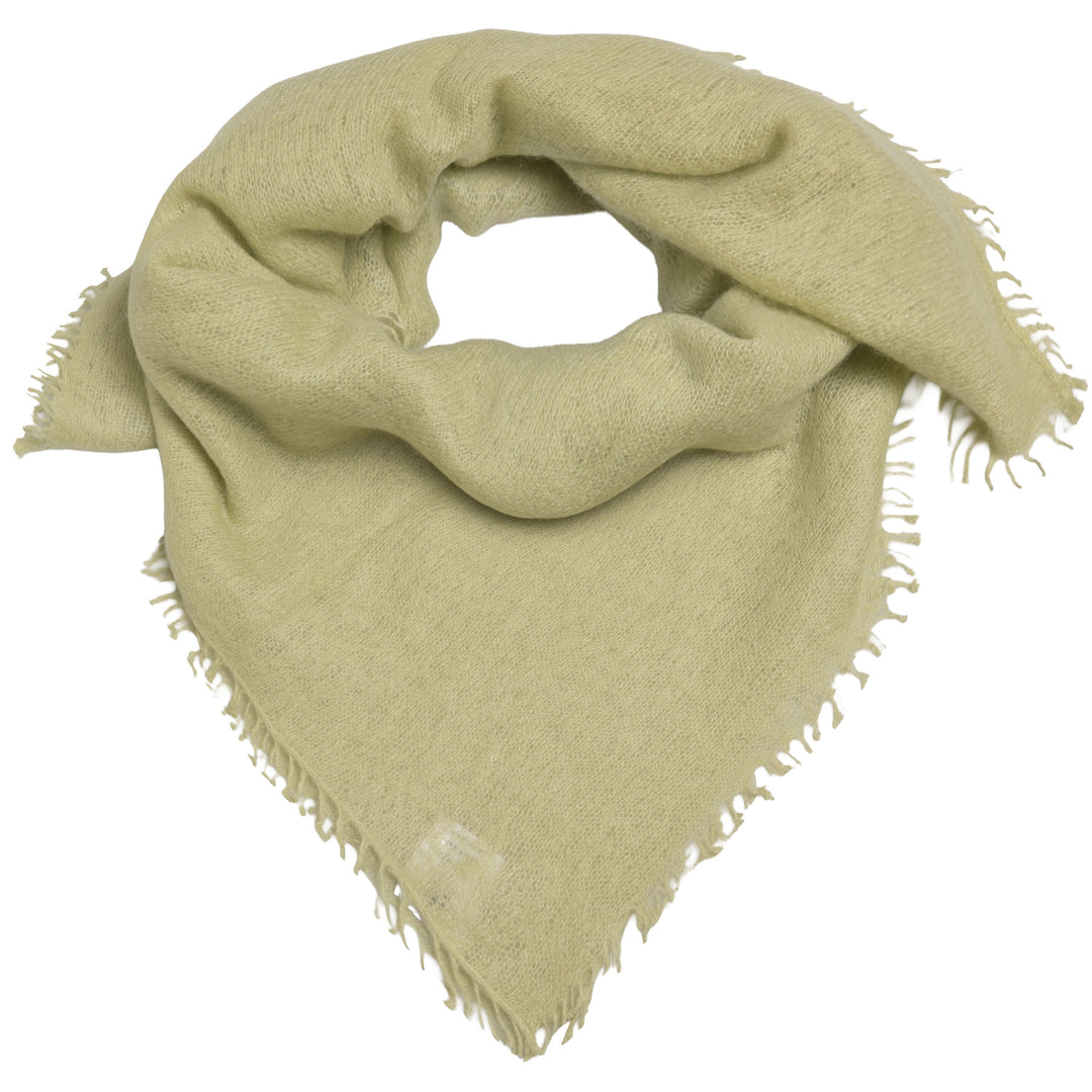 Anschmiegsames Kaschmirtuch für Damen mit dezenten Fransen, 65 x 65 cm, vielseitig tragbares Bandana aus 100% reinem Kaschmir, Farbe: Sage, Produktbild