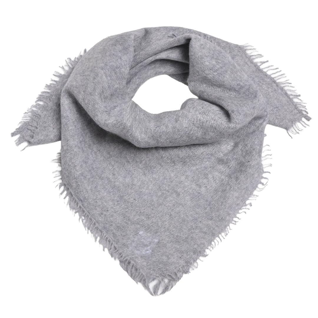 Weiches Kaschmir-Bandana in zeitlosem Grau Meliert – handgefertigt in Nepal, edles Accessoire aus reinem Kaschmir