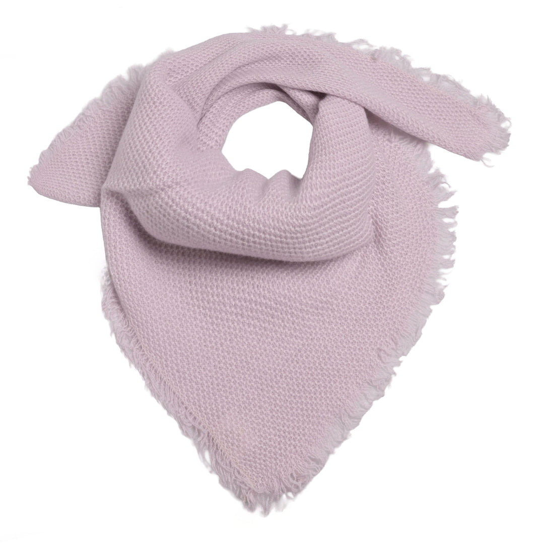 Weiches und hautfreundliches Halstuch aus 100% reinem Kaschmir mit Wabenstrickmuster in der Farbe Gray Lilac