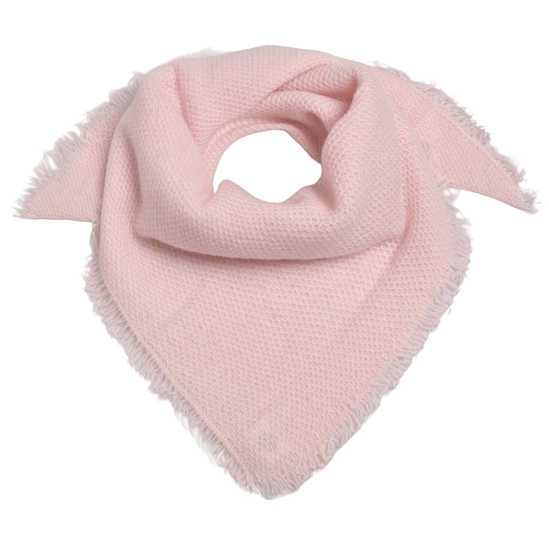 Edles Kaschmir Bandana mit Wabenstrickmuster aus 100 % reinem Kaschmir in Rosa