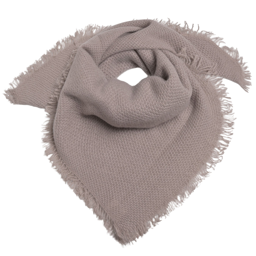 Edles Kaschmir Bandana mit Wabenstrickmuster aus 100 % reinem Kaschmir in Taupe