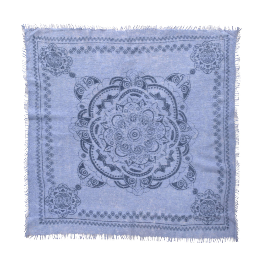 100 Prozent Cashmere Tuch quadratisch 70x70 cm in Arctic im Boho-Design