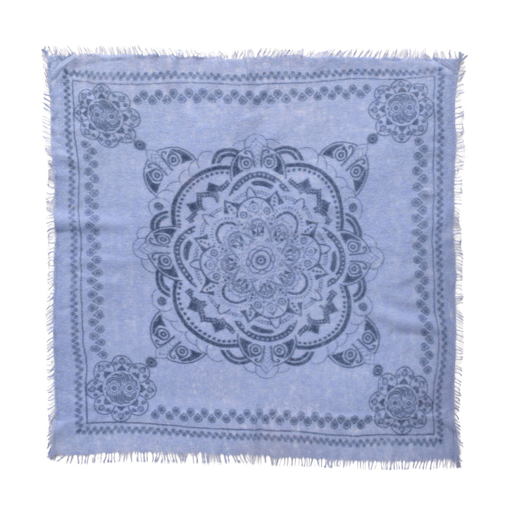 100 Prozent Cashmere Tuch quadratisch 70x70 cm in Arctic im Boho-Design
