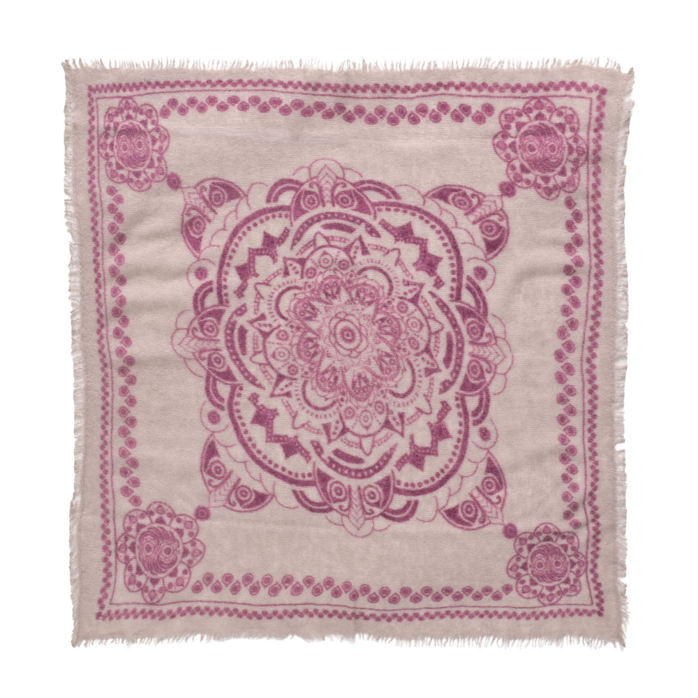 100 Prozent Cashmere Tuch quadratisch 70x70 cm mit Ethno-Muster