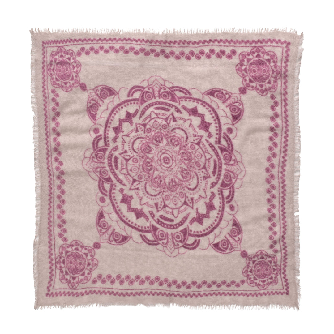 100 Prozent Cashmere Tuch quadratisch 70x70 cm mit Ethno-Muster