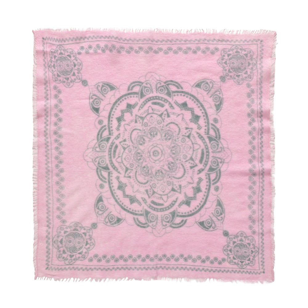 Leichtes Kaschmir Halstuch in Rosa mit Muster