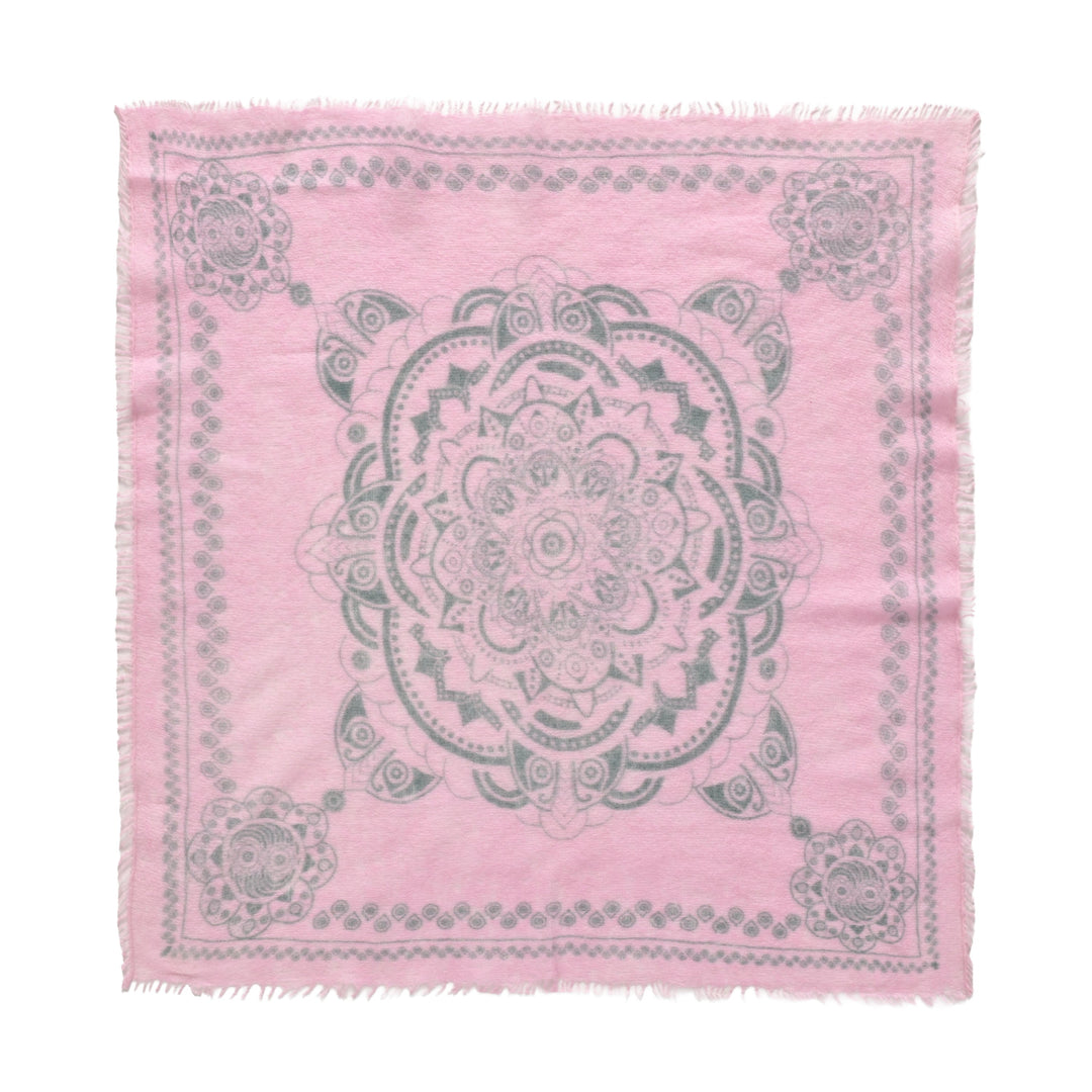 Leichtes Kaschmir Halstuch in Rosa mit Muster