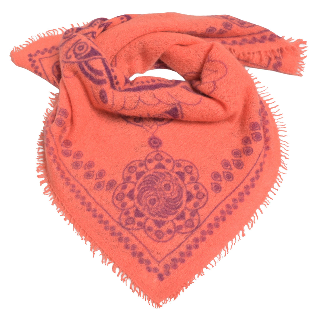  Kaschmir Bandana mit Ornament Muster in Orange