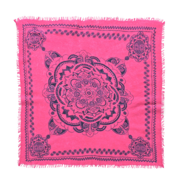 100 Prozent Cashmere Tuch quadratisch 70x70 cm in Neonpink