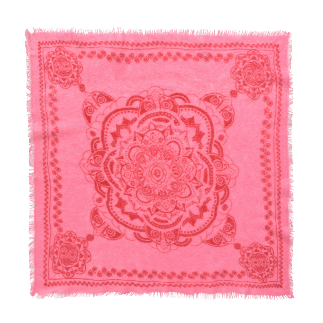 Pinkes Kaschmir Bandana mit Ornament Muster