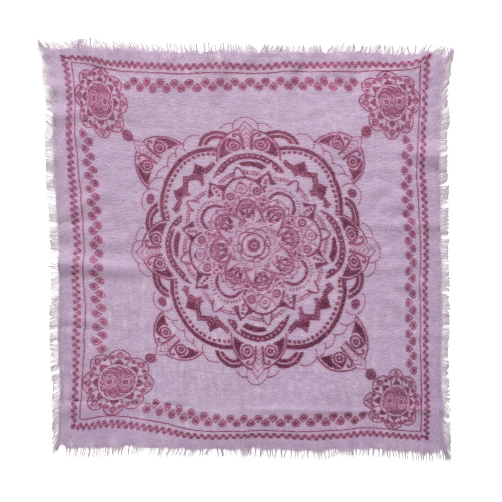 Leichtes Kaschmir Halstuch in Violett mit Muster